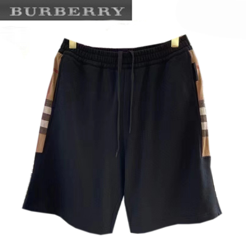 BURBERRY-03032 버버리 블랙 체크 무늬 장식 스웨트쇼츠 남성용