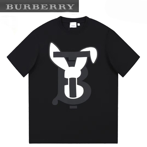 BURBERRY-06192 버버리 블랙 TB 로고 프린트 장식 티셔츠 남성용