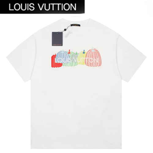 LOUIS VUITTON-06212 루이비통 화이트 아플리케 장식 티셔츠 남여공용