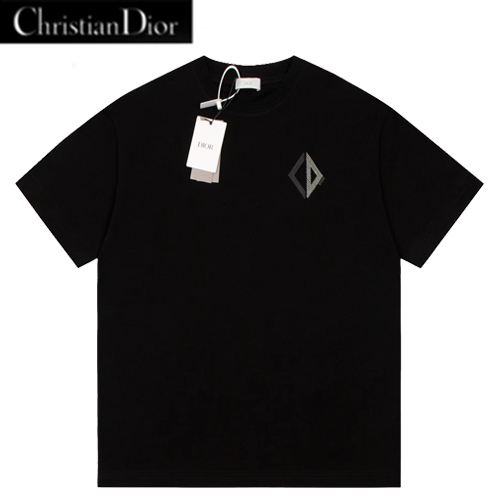 DIOR-03221 디올 블랙 다이아몬드 시그니처 디테일 티셔츠 남여공용