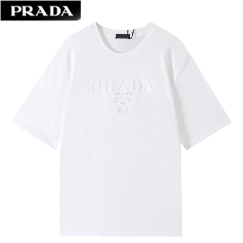 PRAD*-05152 프라다 화이트 PRADA 엠보싱 티셔츠 남성용