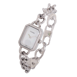 CHANEL-15543 여성용 프리미에르 다이아몬드 실버 체인 흰판