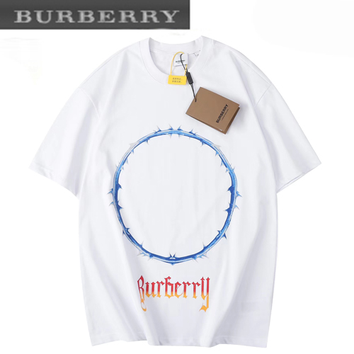 BURBERRY-03233 버버리 화이트 프린트 장식 티셔츠 남여공용