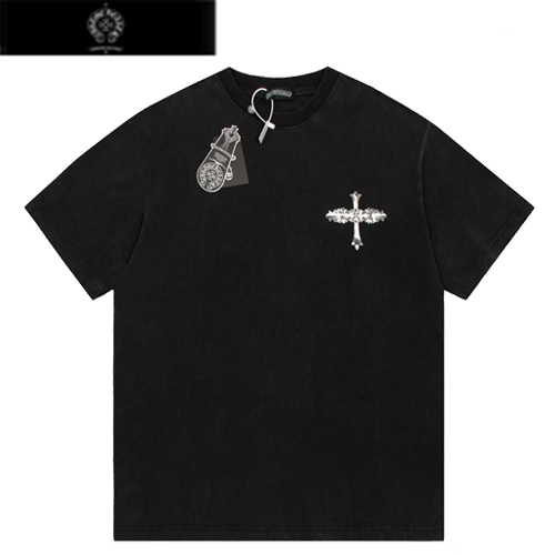 CHROMEHEARTS-05283 크롬하츠 블랙 프린트 장식 티셔츠 남여공용