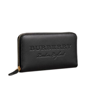 [스페셜오더]BURBERRY-40596661 버버리 블랙 엠보싱 가죽 지퍼라운드 지갑