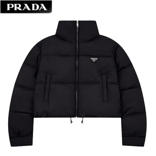 PRADA-11023 프라다 블랙 트라이앵글 로고 패딩 여성용
