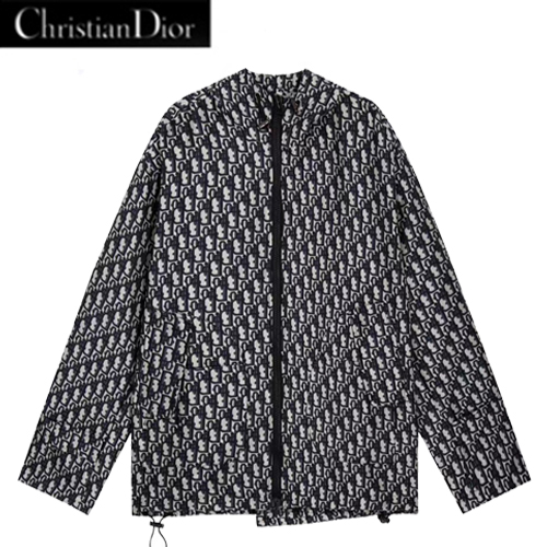 DIOR-09073 디올 블루 Dior Oblique 바람막이 후드 재킷 남여공용
