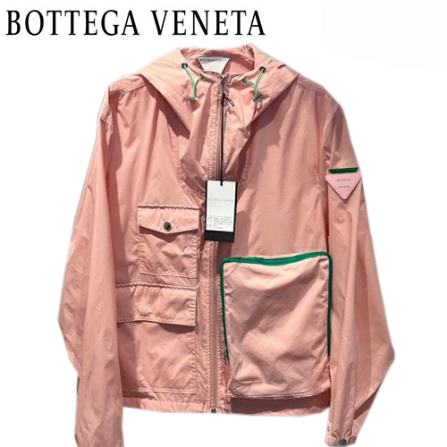 BOTTEGA VENE**-03293 보테가 베네타 핑크 트라이앵글 로고 바람막이 후드 재킷 남여공용