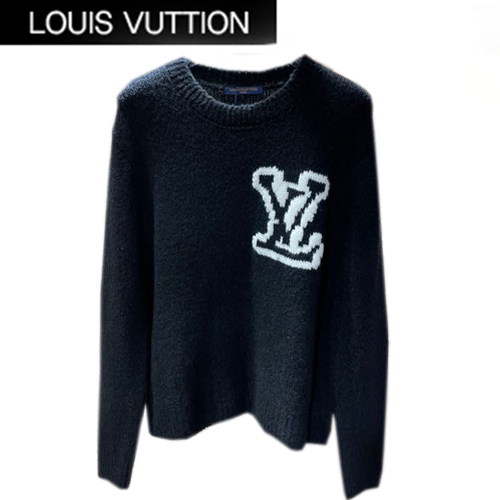 LOUIS VUITTON-08033 루이비통 블랙 LV 시그니처 장식 스웨터 남성용