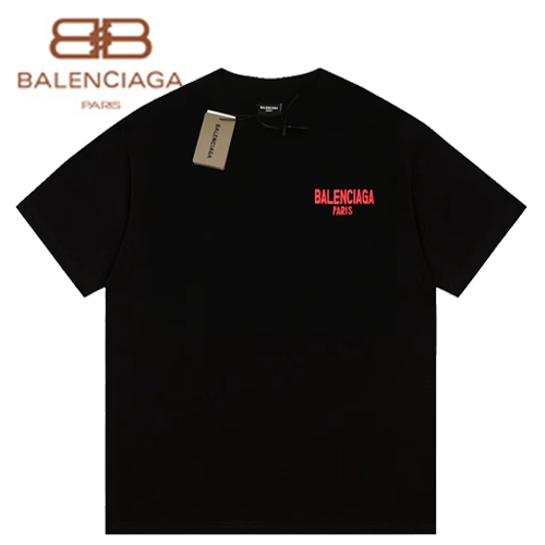 BALENCIAGA-06053 발렌시아가 블랙 프린트 장식 티셔츠 남여공용