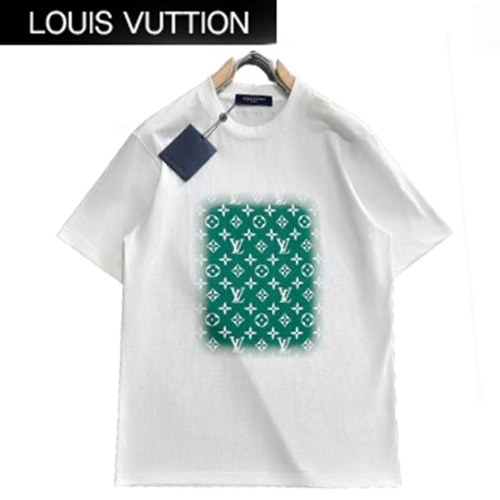LOUIS VUITTON-05213 루이비통 화이트 모노그램 프린트 장식 티셔츠 남성용