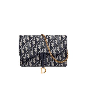 [스페셜오더]DIOR-S5620 디올 블루 Dior Oblique 자카드 패브릭 SADDLE 클러치백
