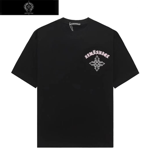 CHROMEHEARTS-06243 크롬하츠 블랙 아플리케 장식 티셔츠 남여공용