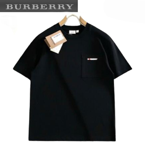 BURBERRY-03143 버버리 블랙 프린트 장식 티셔츠 남성용