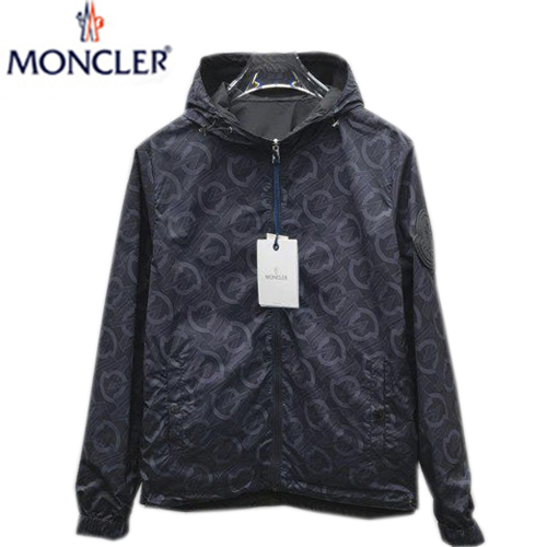 MONCLER-08223 몽클레어 블랙 나일론 양면 바람막이 후드 재킷 남성용