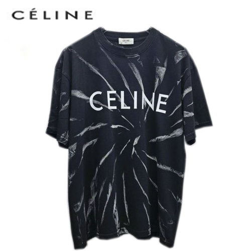 CELINE-06153 셀린느 블랙 프린트 장식 티셔츠 남여공용