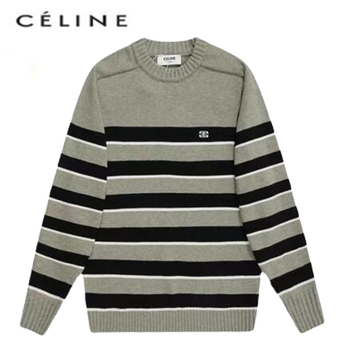 CELINE-10252 셀린느 그레이/블랙 스트라이프 스웨터 여성용