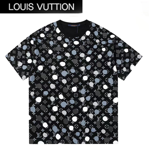 LOUIS VUITTON-05242 루이비통 블랙 모노그램 프린트 장식 티셔츠 남여공용