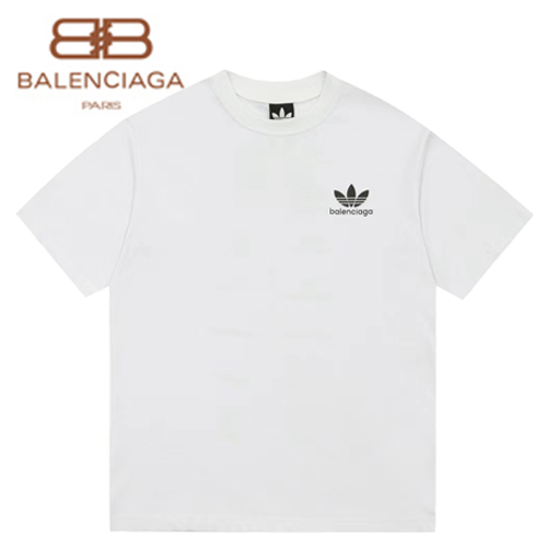 BALENCIAGA-05293 발렌시아가 화이트 BALENCIAGA x ADIDAS 콜라보 프린트 장식 티셔츠 남여공용