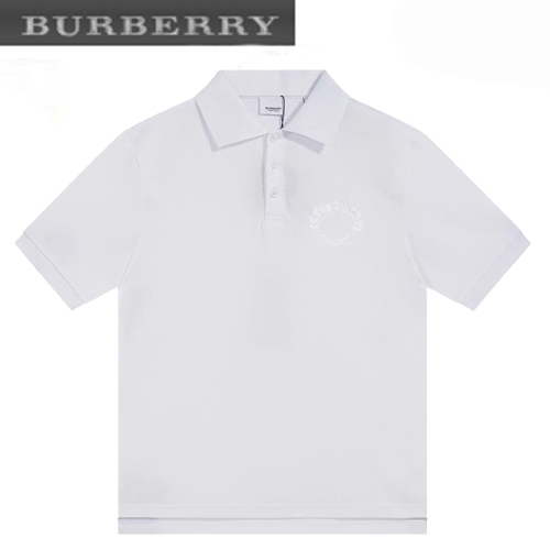 BURBERRY-06083 버버리 화이트 코튼 폴로 티셔츠 남성용