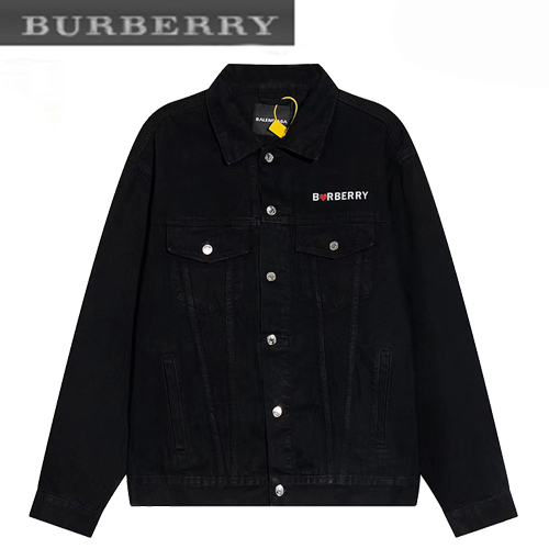 BURBERRY-08093 버버리 블랙 프린트 장식 데님 셔츠 남여공용