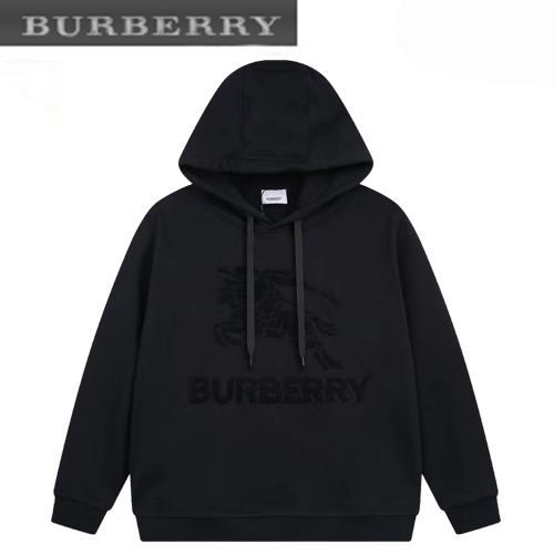 BURBERRY-08133 버버리 블랙 아플리케 장식 후드 티셔츠 남성용