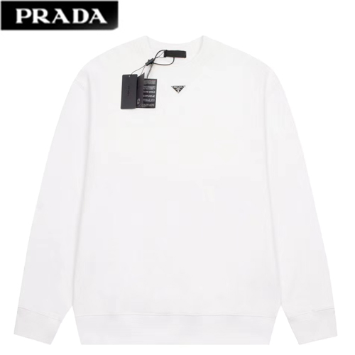 PRADA-08243 프라다 화이트 트라이앵글 로고 스웨트셔츠 남여공용