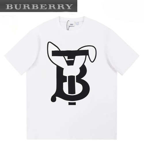 BURBERRY-06193 버버리 화이트 TB 로고 프린트 장식 티셔츠 남성용