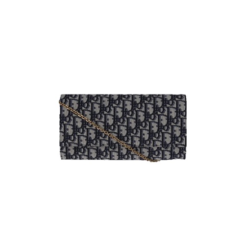 [스페셜오더]Christian Dior-S5401 크리스찬 디올 블루 오블리크 체인 지갑/클러치 백