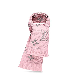 LOUIS VUITTON-M70466 루이비통 핑크 울 로고마니아 샤인 스카프