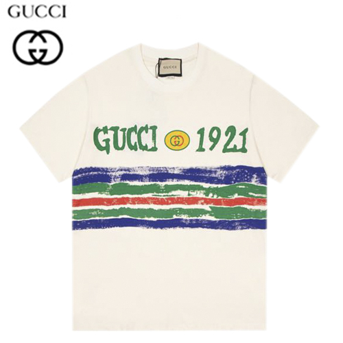 GUCCI-06073 구찌 아이보리 GUCCI 1921 프린트 장식 티셔츠 남여공용