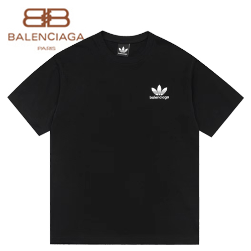 BALENCIAGA-05294 발렌시아가 블랙 BALENCIAGA x ADIDAS 콜라보 프린트 장식 티셔츠 남여공용