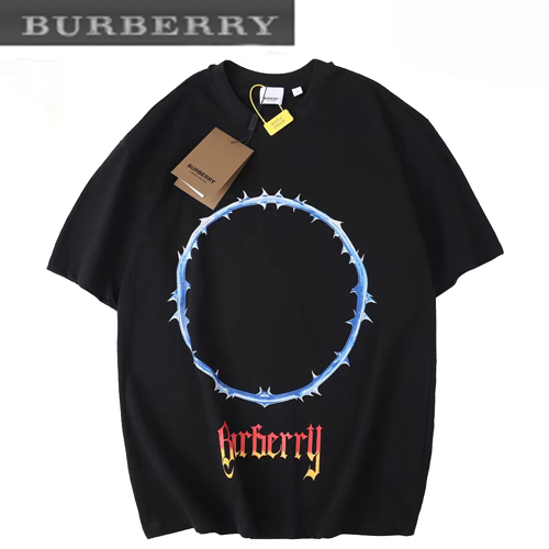 BURBERRY-03234 버버리 블랙 프린트 장식 티셔츠 남여공용