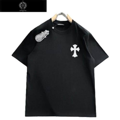 CHROMEHEARTS-03194 크롬하츠 블랙 프린트 장식 티셔츠 남성용