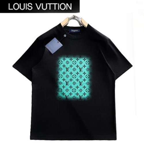 LOUIS VUITTON-05214 루이비통 블랙 모노그램 프린트 장식 티셔츠 남성용