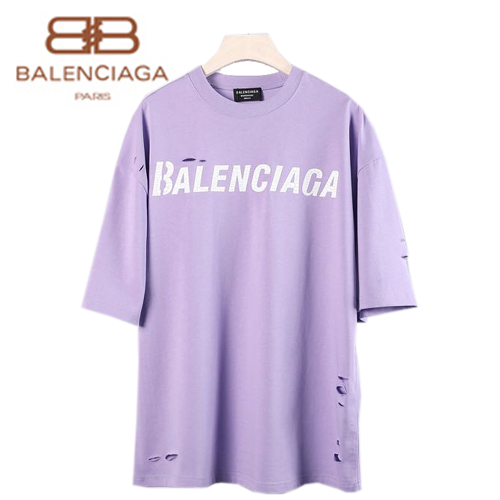 BALENCIA**-05154 발렌시아가 퍼플 BALENCIAGA 프린트 장식 빈티지 티셔츠 남여공용