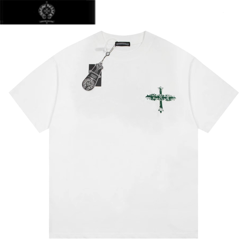 CHROMEHEARTS-05284 크롬하츠 화이트 프린트 장식 티셔츠 남여공용