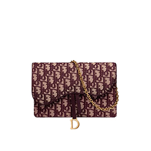 [스페셜오더]DIOR-S5620 디올 버건디 Dior Oblique 자카드 패브릭 SADDLE 클러치백