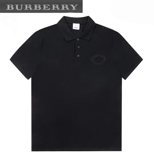 BURBERRY-03023 버버리 블랙 코튼 폴로 티셔츠 남성용