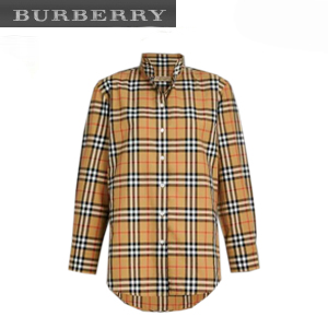 [스페셜오더]BURBERRY-80021711 버버리 스탠드 칼라 빈티지 체크 코튼 셔츠