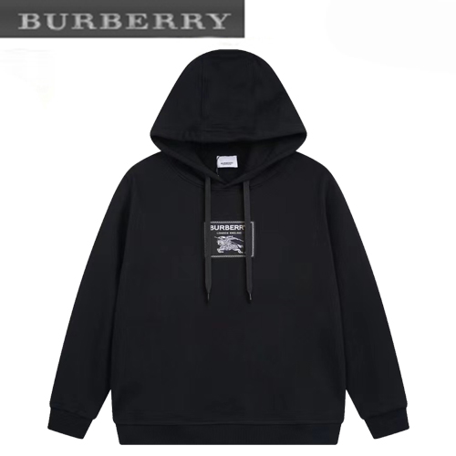 BURBERRY-08134 버버리 블랙 패치 장식 후드 티셔츠 남성용