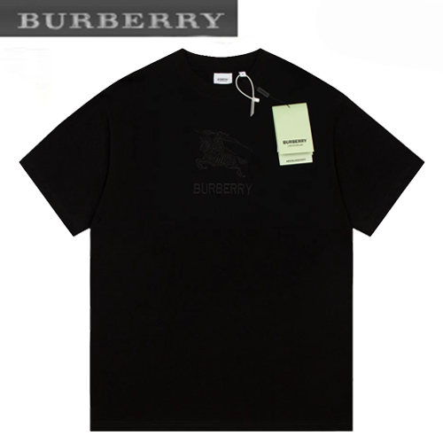 BURBERRY-07162 버버리 블랙 아플리케 장식 티셔츠 남여공용