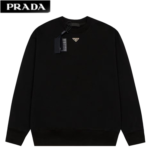 PRADA-08244 프라다 블랙 트라이앵글 로고 스웨트셔츠 남여공용