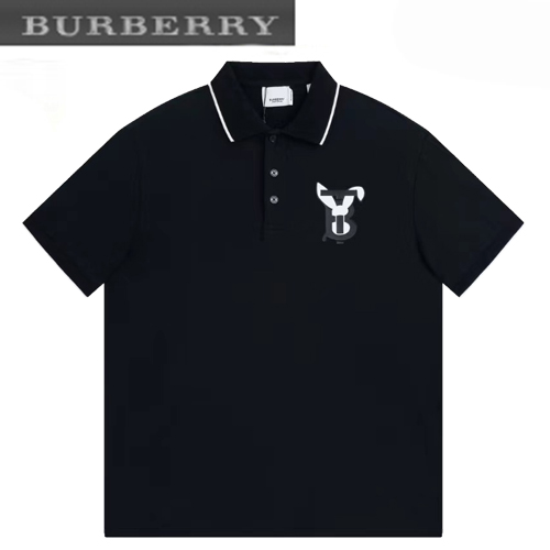 BURBERRY-80635251 버버리 블랙 래빗 프린트 코튼 피케 폴로셔츠 남여공용