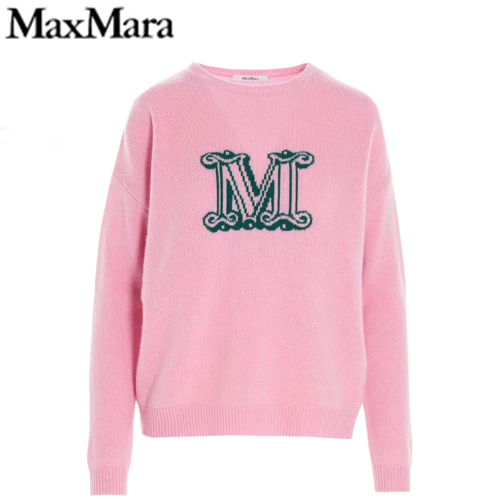 MAX MARA-136608 막스마라 핑크 캐시미어 모노그램 디테일 스웨터