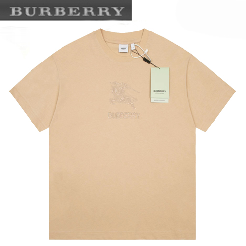 BURBERRY-07163 버버리 베이지 아플리케 장식 티셔츠 남여공용