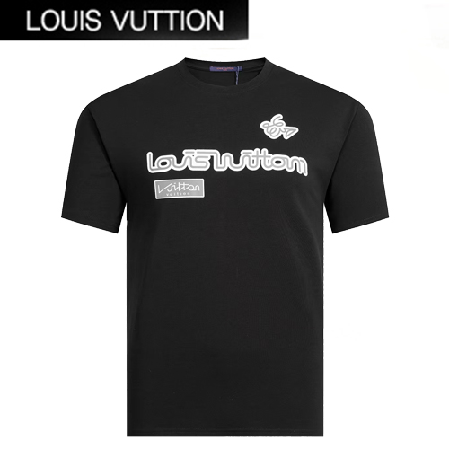 LOUIS VUITTON-05295 루이비통 블랙 프린트 장식 티셔츠 남여공용