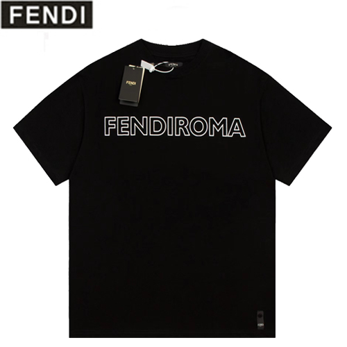 FENDI-05285 펜디 블랙 FENDIROMA 프린트 장식 티셔츠 남여공용