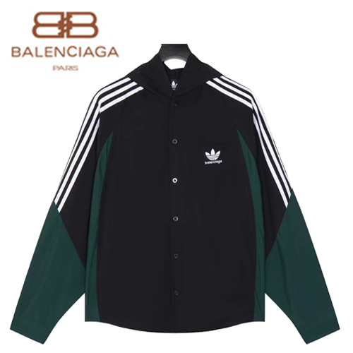 BALENCIAGA-10085 발렌시아가 블랙/그린 BALENCIAGA x ADIDAS 콜라보 바람막이 후드 재킷 남여공용