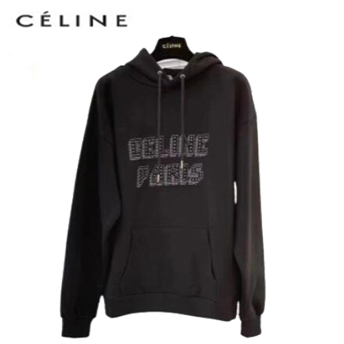 CELINE-03105 셀린느 블랙 스터드 장식 후드 티셔츠 남여공용